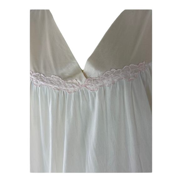 Vintage Vanity Fair slip night gown made in USA peach with pink size large - Picture 4 of 11